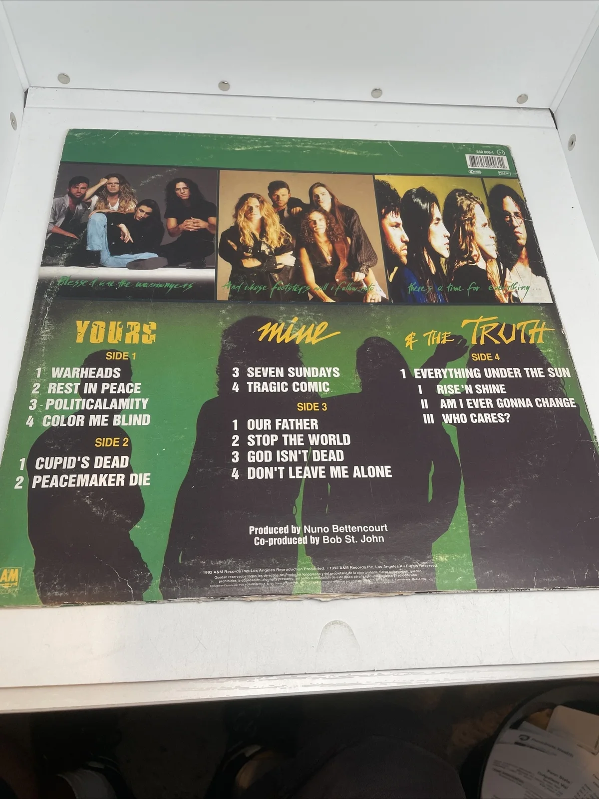 Signed X3 EXTREME III Sides To Every Story Nuno Gary Pat Autographed Vinyl BAS, image 5