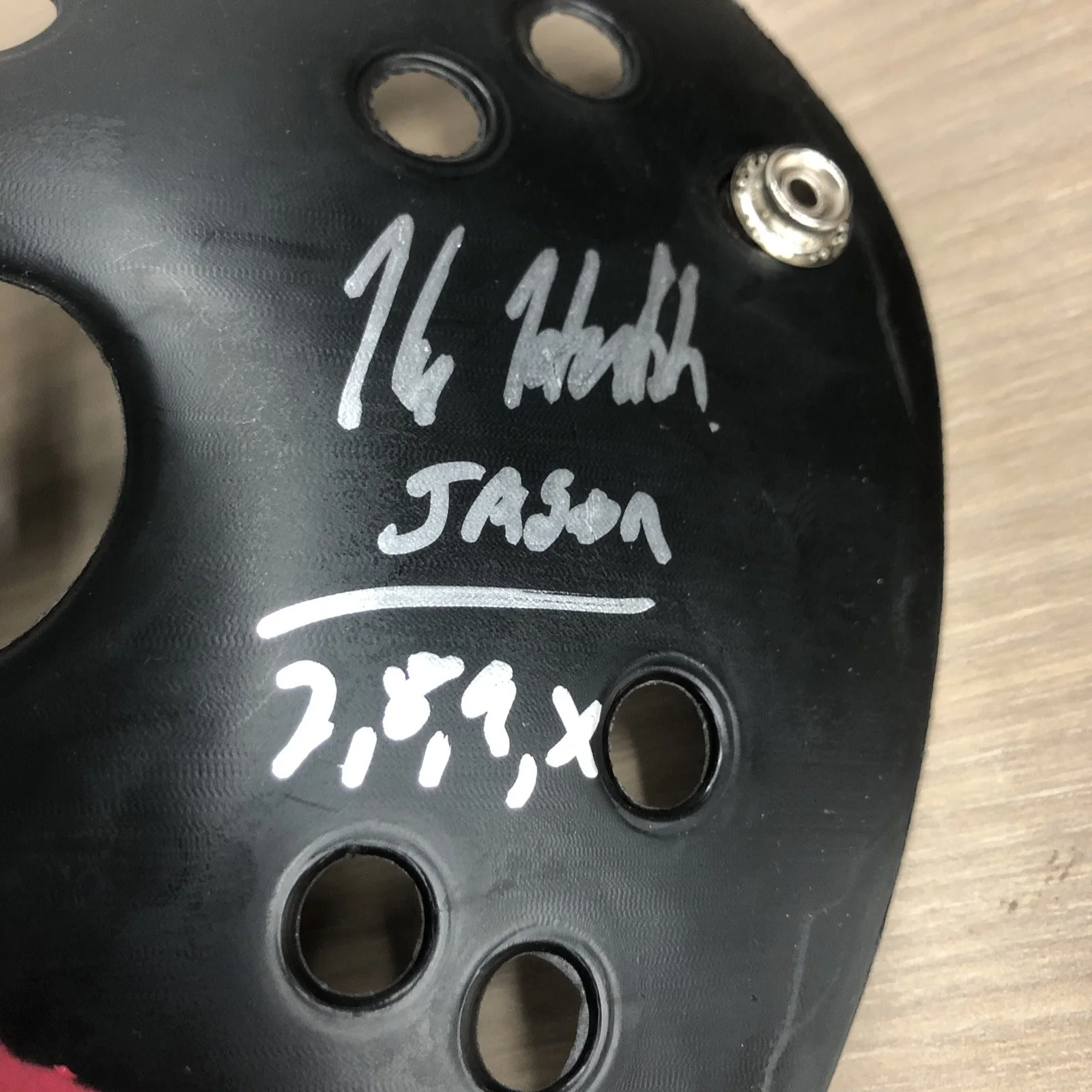 Jason Voorhees Kane Hodder + C.J. Graham + Ari Lehman Signed Mask Black PSA, image 3
