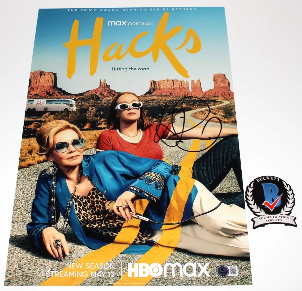 HANNAH EINBINDER SIGNED 'HACKS' 12x18 SHOW POSTER 3 ACTRESS BECKETT BAS COA, изображение 2
