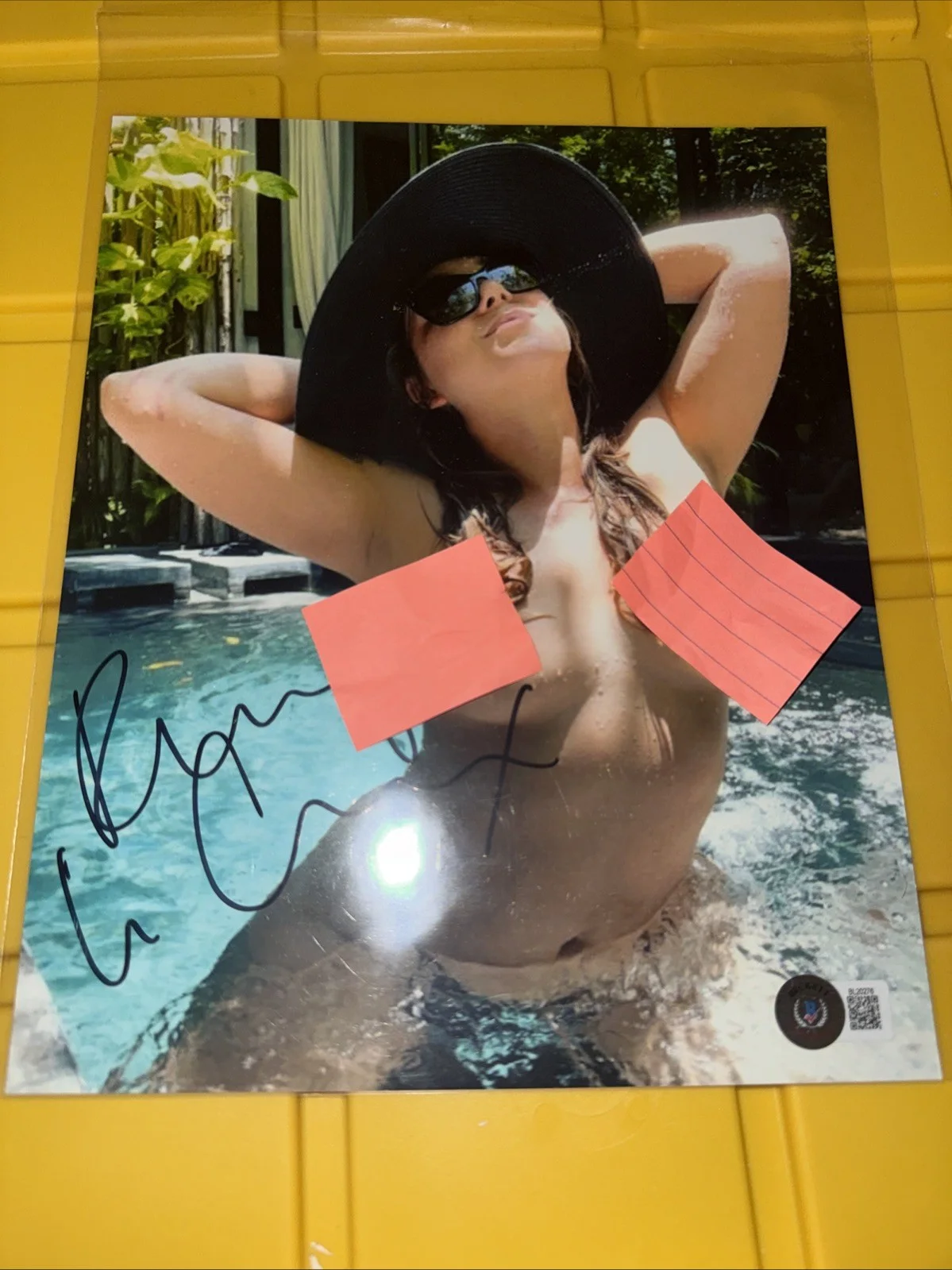 REMY LACROIX — ADULT STAR REMY LACROIX HAND SIGNED TOPLESS 8X10 BAS COA BL20276, 100% AUTHENTIC, image 2
