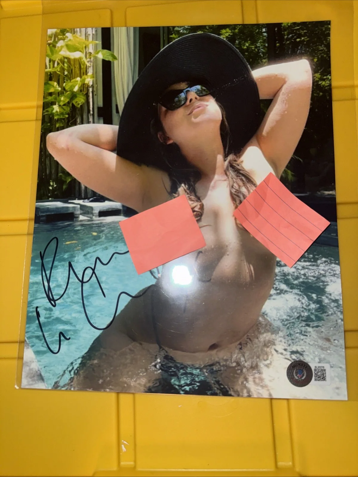REMY LACROIX — ADULT STAR REMY LACROIX HAND SIGNED TOPLESS 8X10 BAS COA BL20276, 100% AUTHENTIC, image 3
