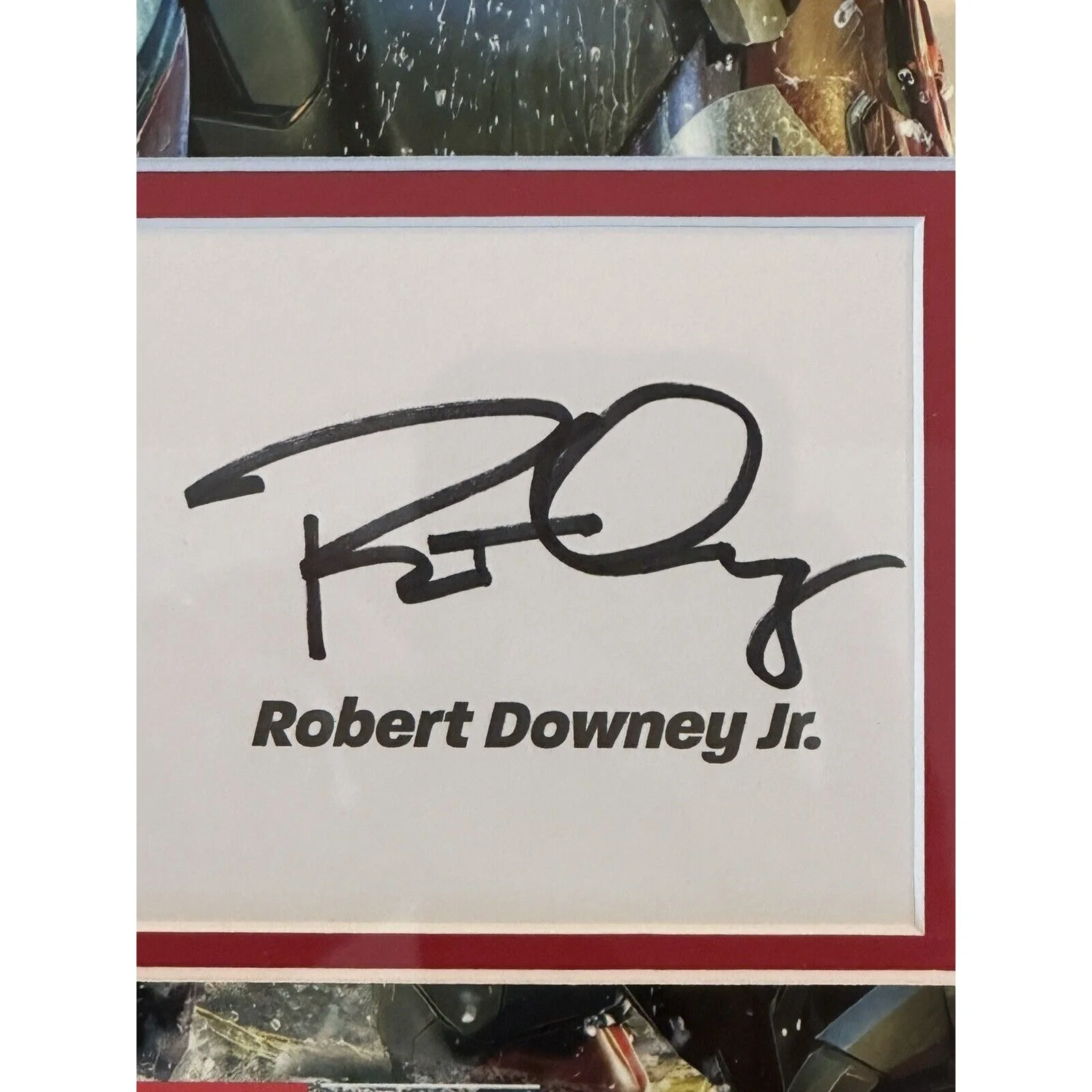 Robert Downey Jr — Robert Downey Jr. Autograph Signed 12x16 Iron Man Marvel Matte Framed Full SIG, image 4