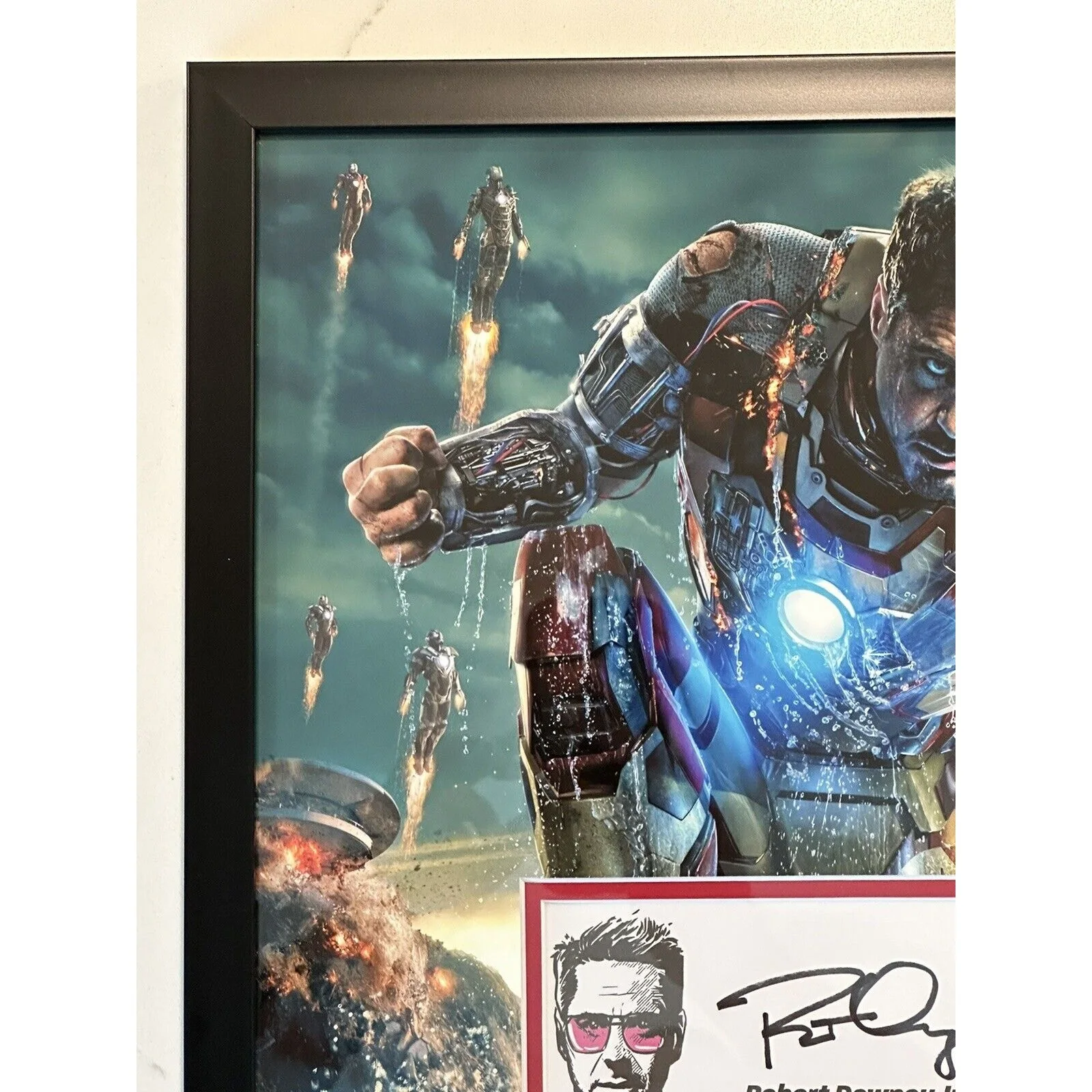Robert Downey Jr — Robert Downey Jr. Autograph Signed 12x16 Iron Man Marvel Matte Framed Full SIG, image 5