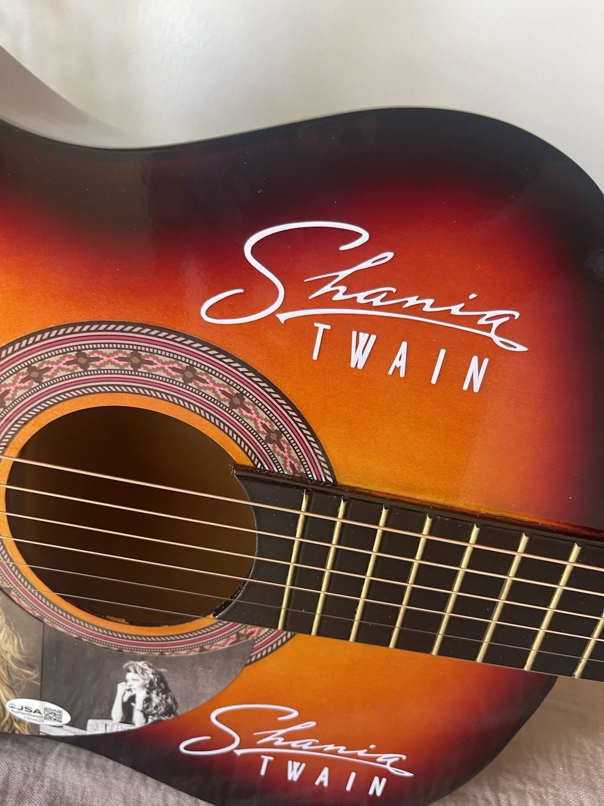 Shania Twain — Shania Twain Signed Full-size Signed Guitar - JSA, image 2