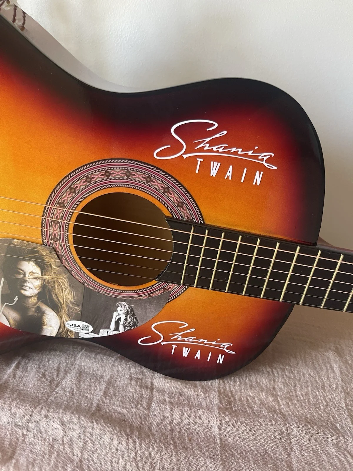 Shania Twain — Shania Twain Signed Full-size Signed Guitar - JSA, image 5