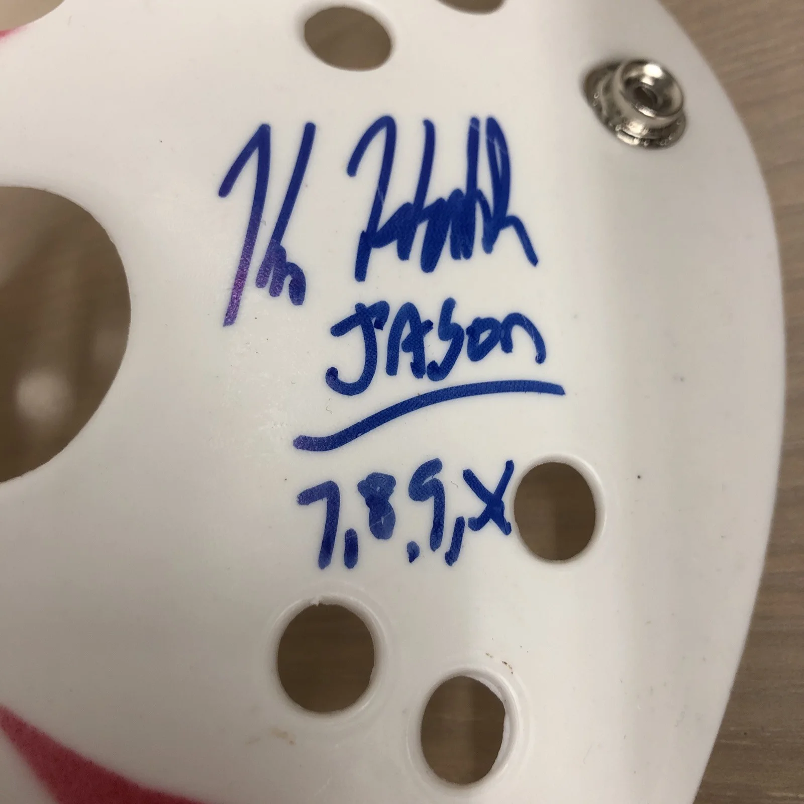 Jason Voorhees Kane Hodder + C.J. Graham Signed Mask White PSA, изображение 3