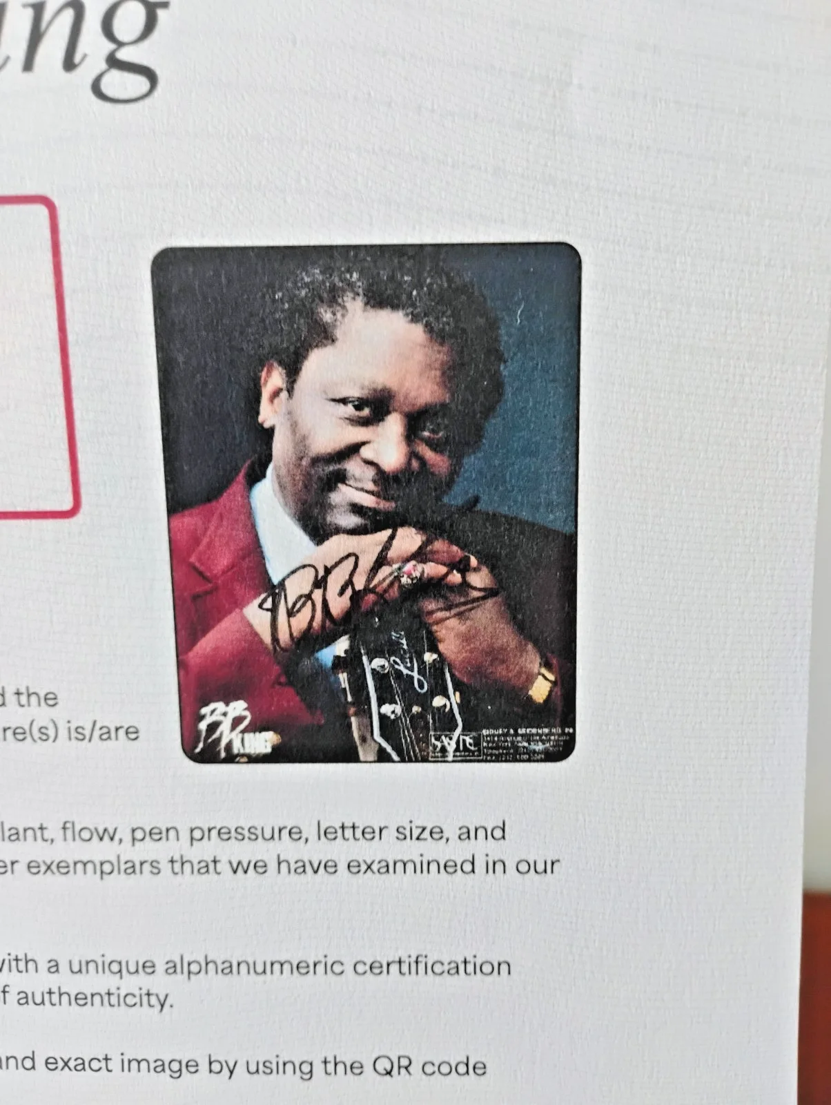 BB King 'HOF' Autographed Photo PSA/DNA Authentic, Autograph PSA 8, image 3