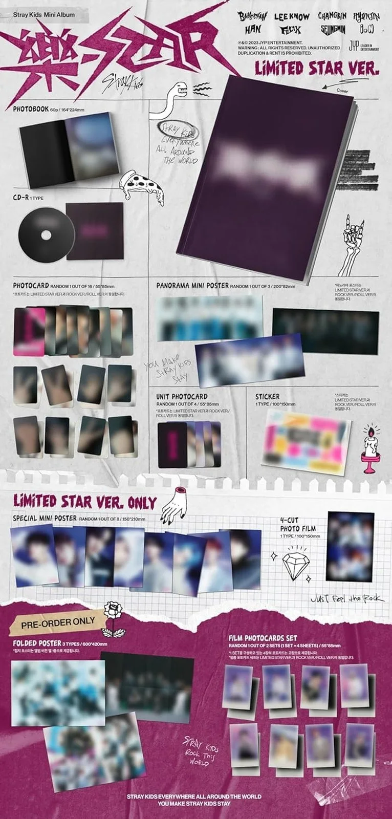 Stray Kids Album 樂-STAR Rock Star (Limited Version) 8th Mini Album with P, изображение 2