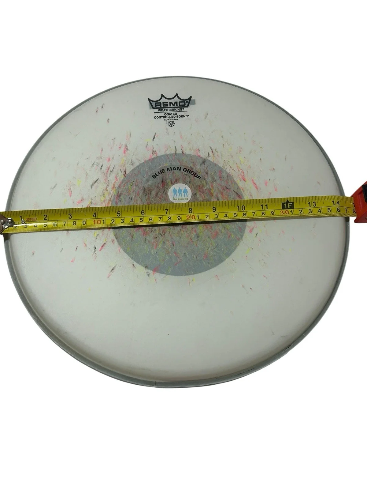 The Blue Man Group REAL Used and Approved 12" Drumhead, image 3