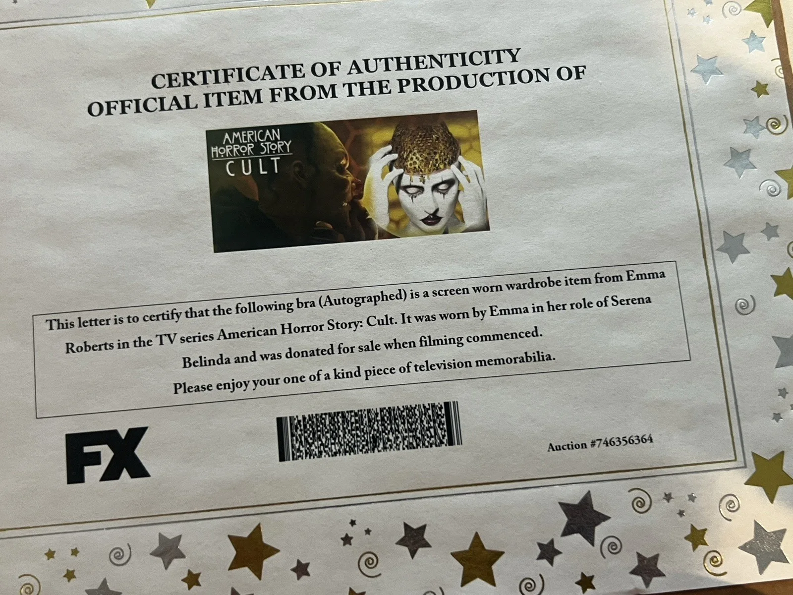 Emma Roberts — Signed bra from Emma Roberts in the TV series American Horror Story with COA, изображение 2