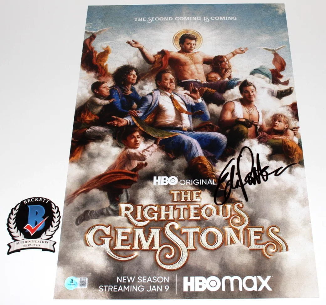 EDI PATTERSON SIGNED THE RIGHTEOUS GEMSTONES 12x18 TV SHOW POSTER 2 BECKETT COA, image 2