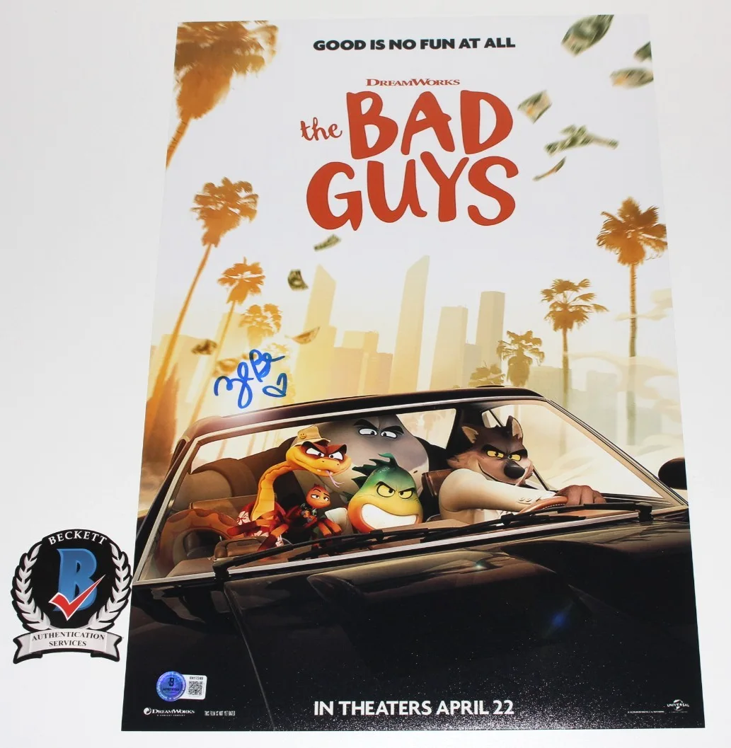 ZAZIE BEETZ SIGNED 'THE BAD GUYS' 12x18 MOVIE POSTER BECKETT BAS COA PROOF, изображение 2