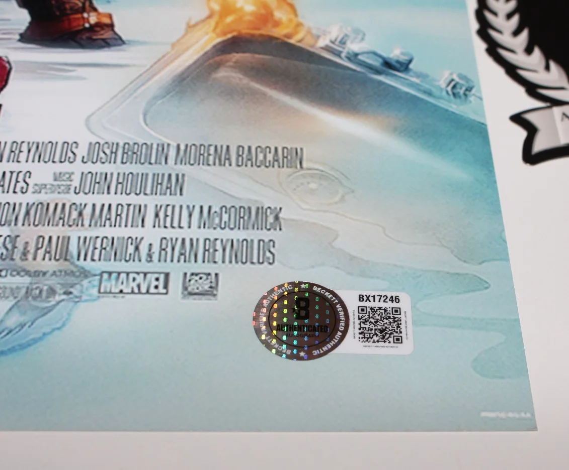 ZAZIE BEETZ SIGNED 'DEADPOOL 2' DOMINO 12x18 MOVIE POSTER BECKETT BAS COA PROOF, изображение 3