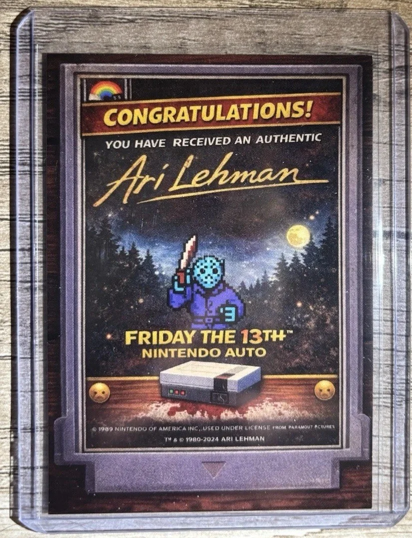 Ari Lehman — ARI LEHMAN “Jason 1” signed Custom Nintendo Game Trading Card, image 2