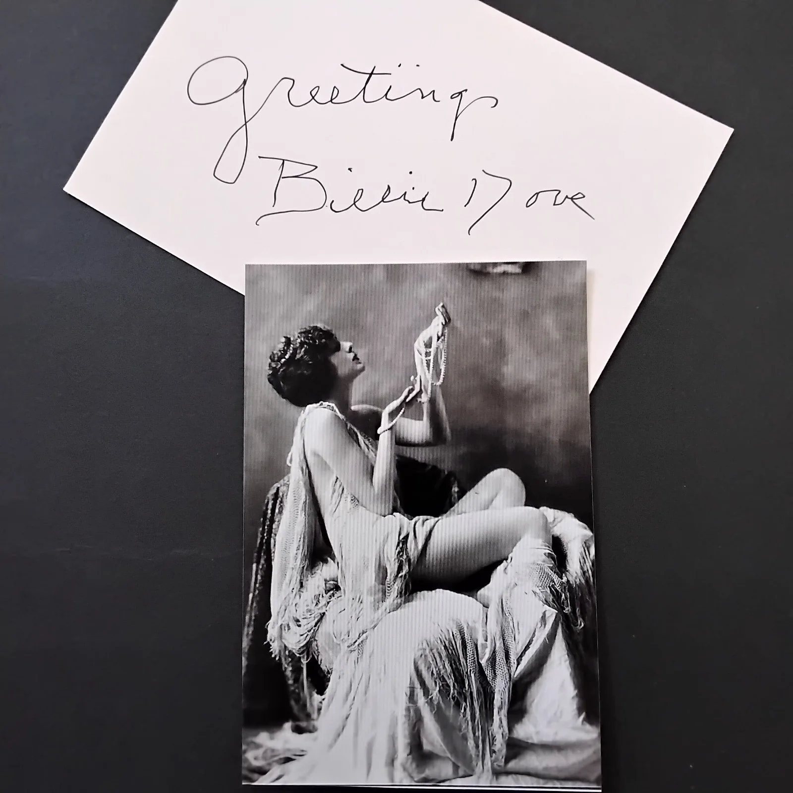 Billie Dove SIGNED Card Photo Silent Film Actress American Beauty Kid Boots, изображение 2