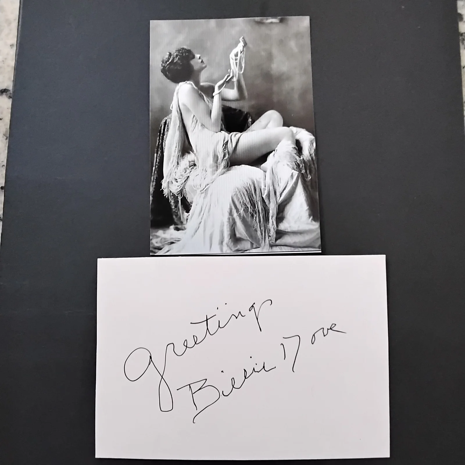 Billie Dove SIGNED Card Photo Silent Film Actress American Beauty Kid Boots, изображение 5