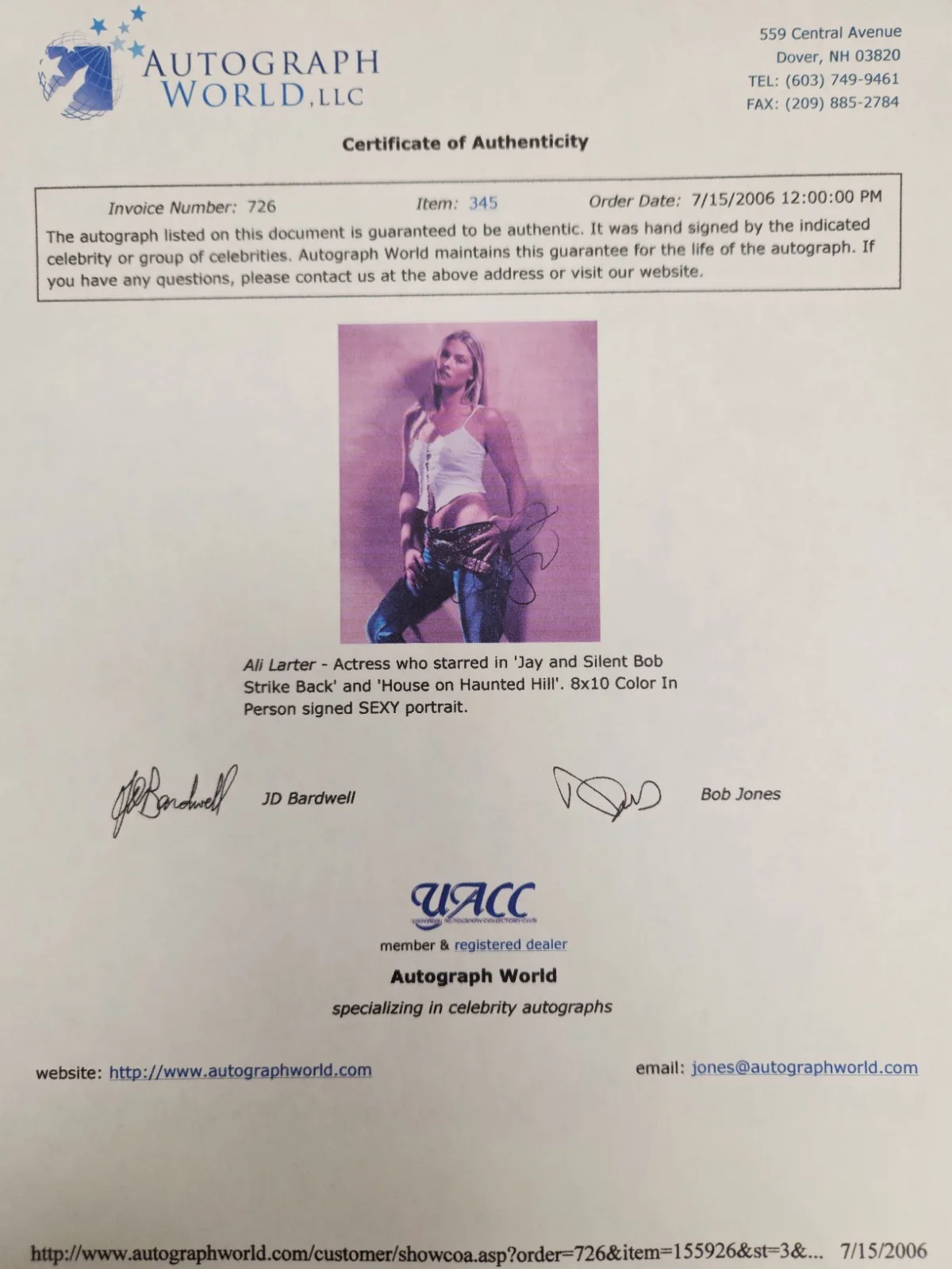 Ali Larter Signed Autographed 8x10" Photograph AW COA Jay & Silent Bob, изображение 4
