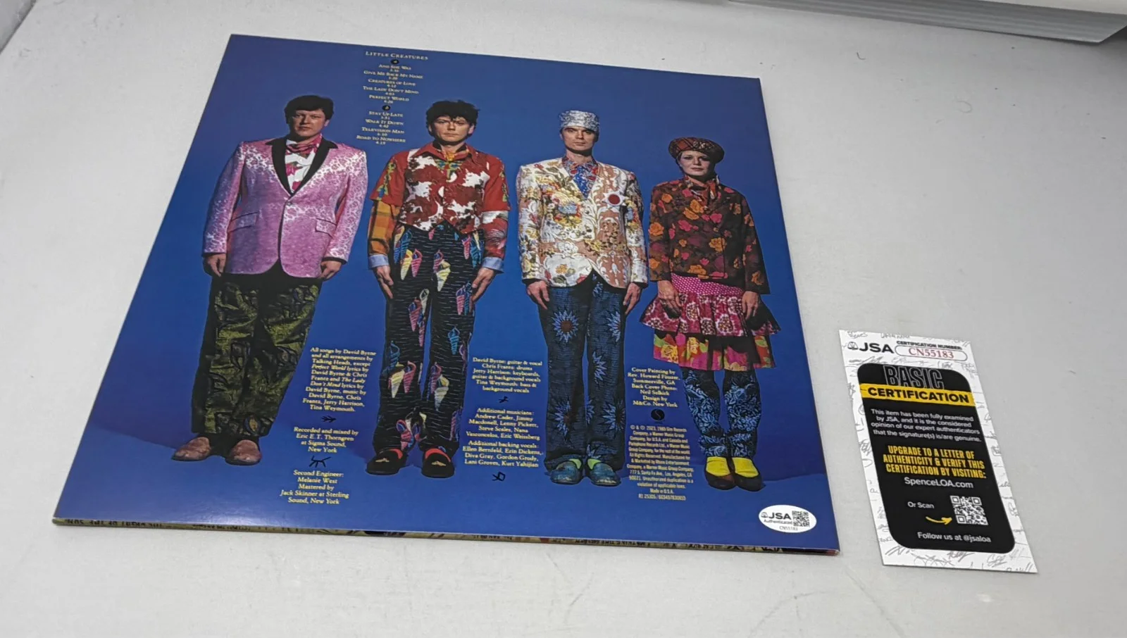 David Byrne signed Talking Heads Little Creatures Album JSA COA, image 2