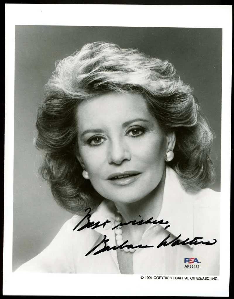 Barbara Walters — Barbara Walters PSA DNA Coa Signed 7x9 Photo Autograph