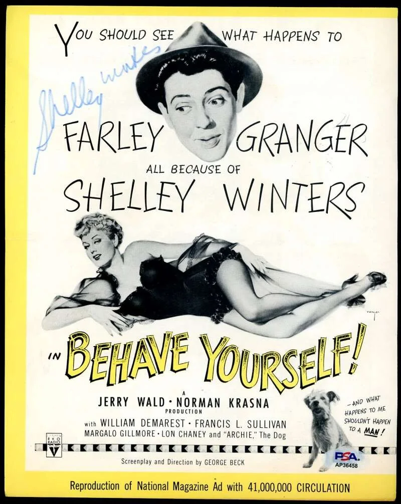 Shelley Winters — Shelley Winters PSA DNA Coa Signed 8x10 Movie Flyer Photo Autograph