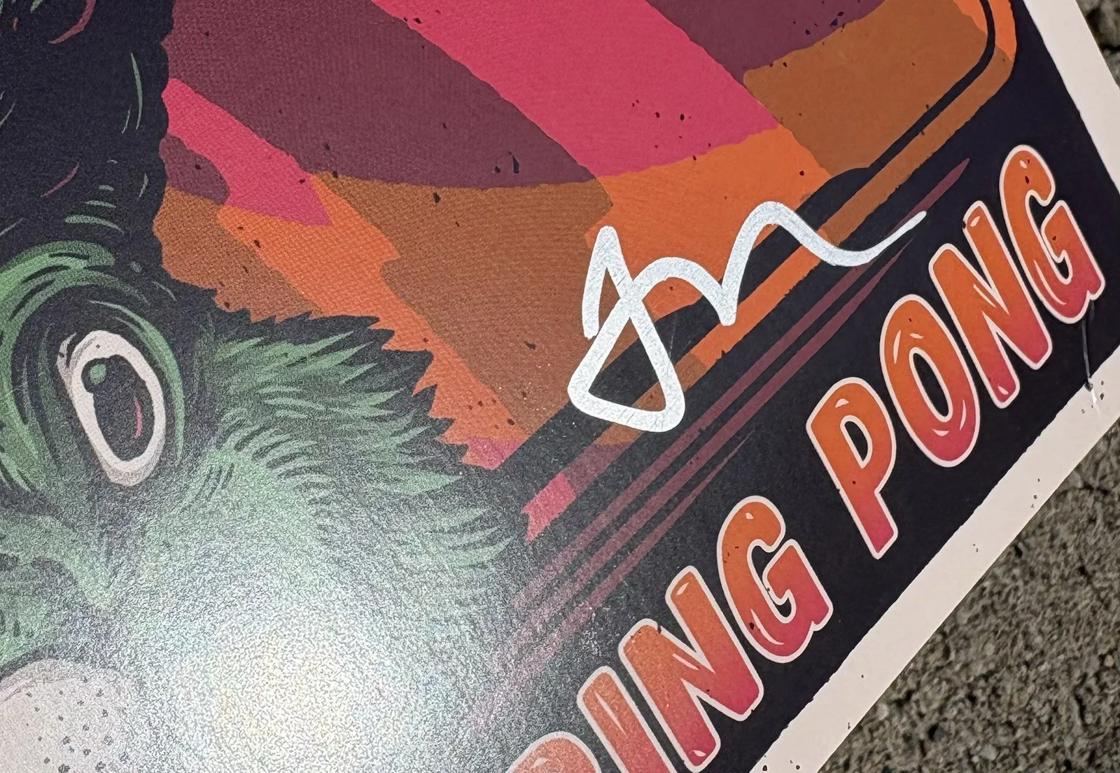 PIGEONS PLAYING PING PONG SIGNED Pizazz Vinyl JSA COA, image 3