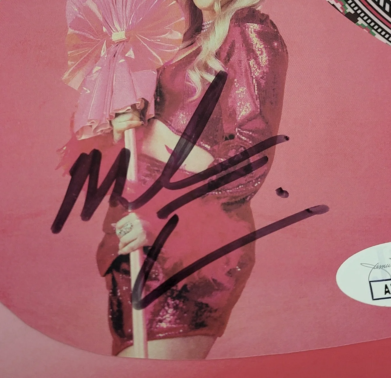 Meghan Trainor Signed Pink Acoustic Guitar JSA Certified Autograph￼, изображение 4