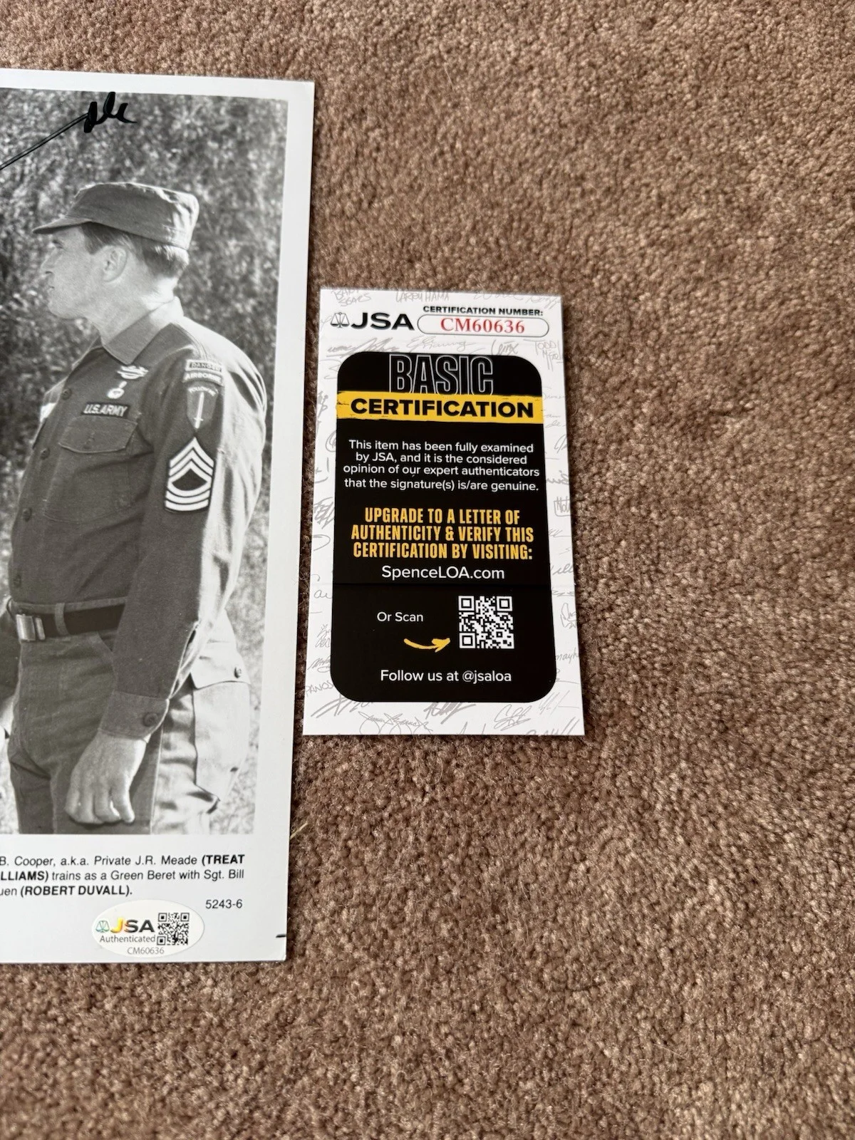 Robert Duvall Signed “The Pursuit of D.B. Cooper” 8x10 Photo JSA COA, image 3