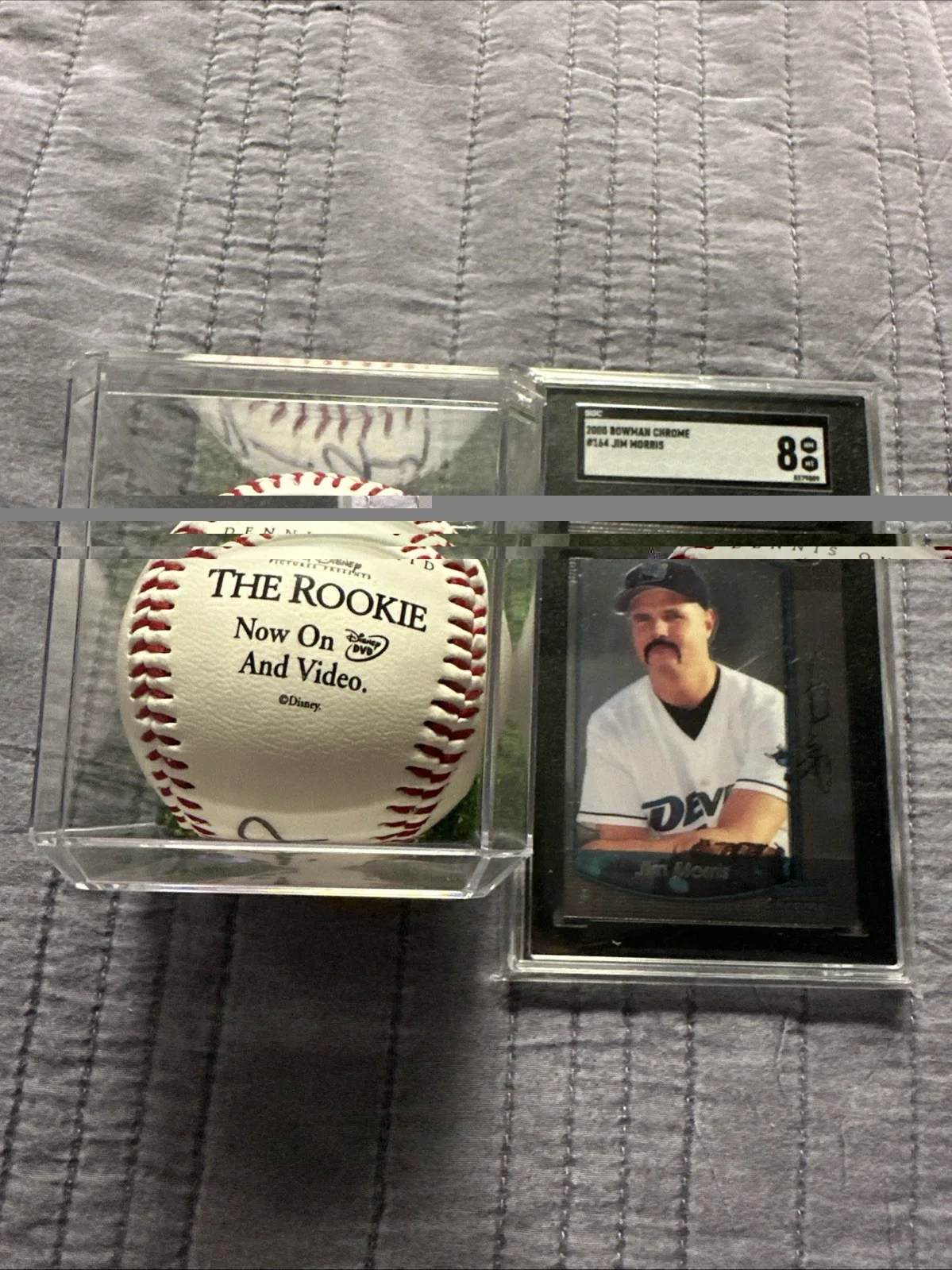 Dennis Quaid — Disney The Rookie Movie Promo Baseball Signed Dennis Quaid Jim Morris + Card