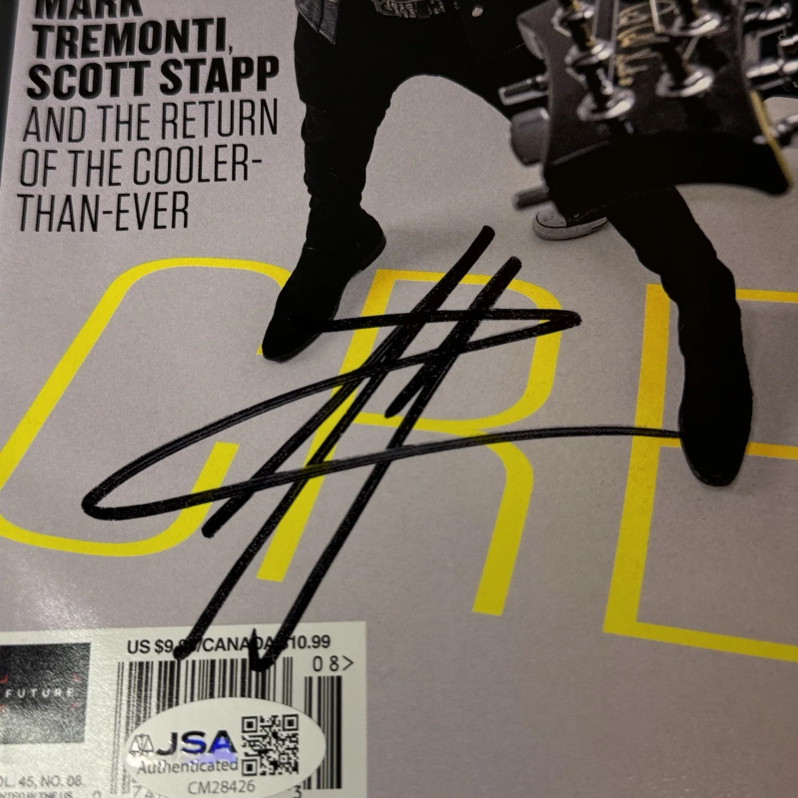 Scott Stapp Mark Tremonti Signed Guitar World Magazine Creed Autographed JSA COA, изображение 2