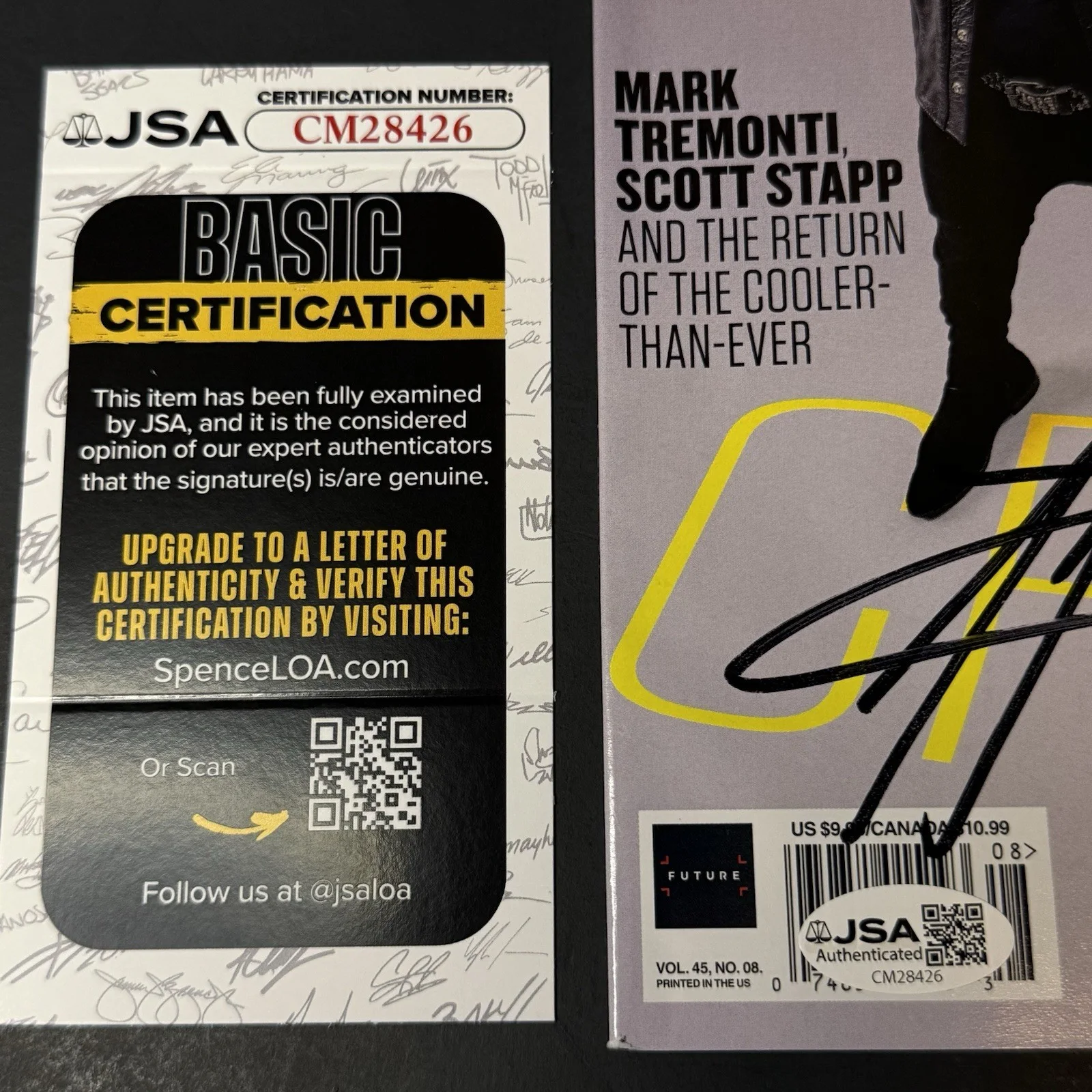 Scott Stapp Mark Tremonti Signed Guitar World Magazine Creed Autographed JSA COA, изображение 4