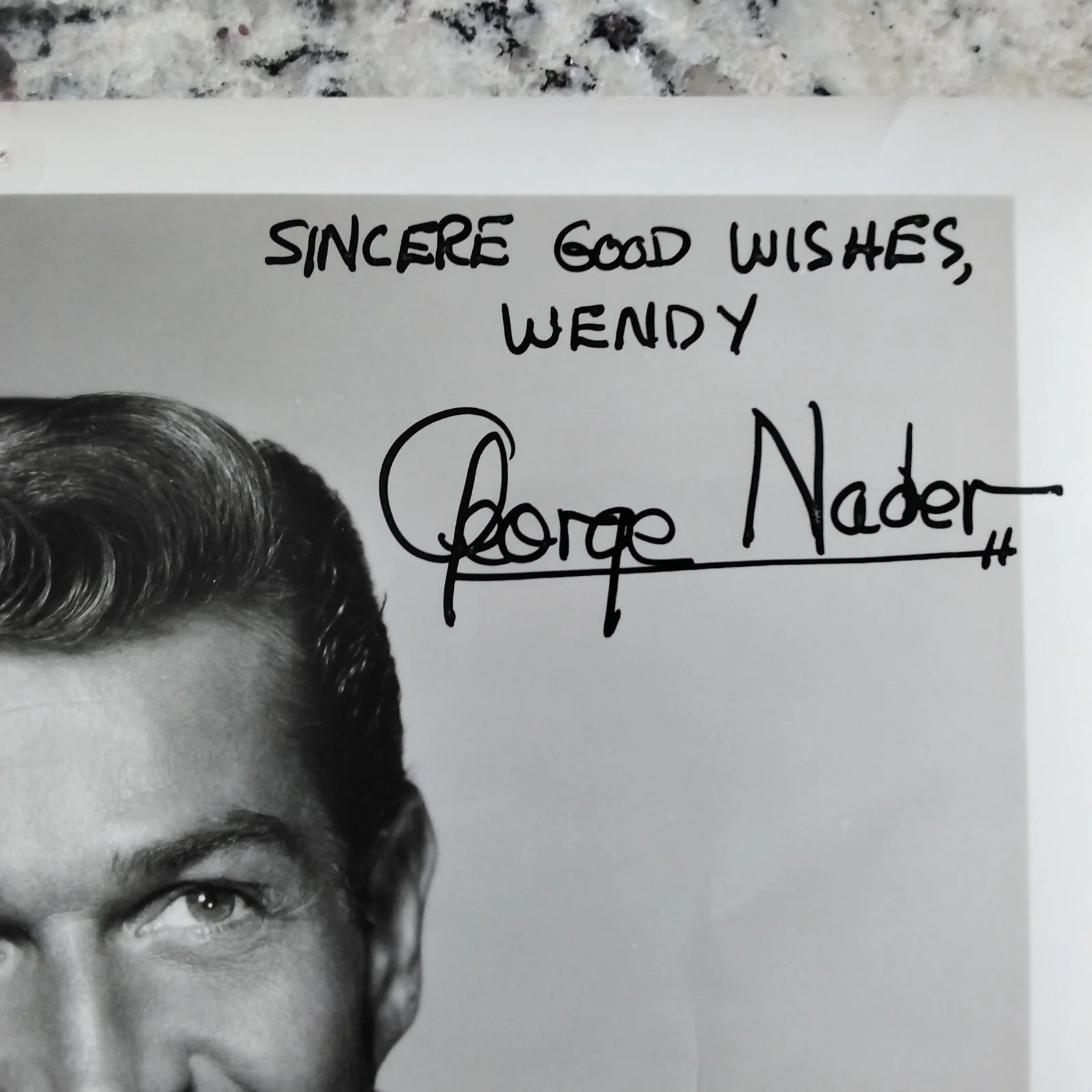 George Nader SIGNED 1956 Photo Movie TV Actor Robot Monster Ellery Queen Chrome, изображение 4