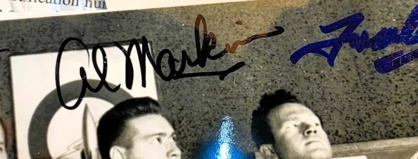 Frankie Thomas, JAN MERLIN, AL MARKIM — TOM CORBETT SPACE CADET cast signed inc. Frankie Thomas 8x10 with UACC COA RARE, изображение 3