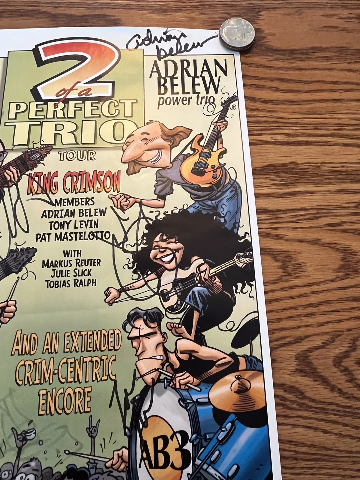 Members of King Crimson all SIGNED,Adrian Belew /Tony Levin /Pat Mastelotto-more, изображение 3