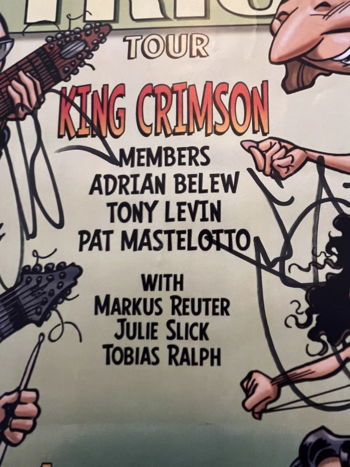 Members of King Crimson all SIGNED,Adrian Belew /Tony Levin /Pat Mastelotto-more, изображение 4