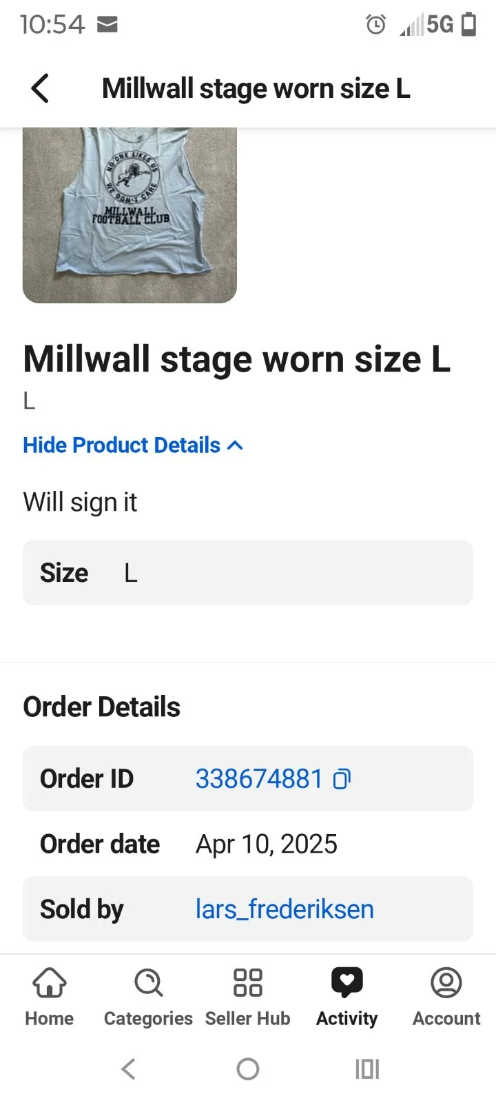 Lars Fredericksen Signed Rancid Stage Worn Shirt Millwall, image 4