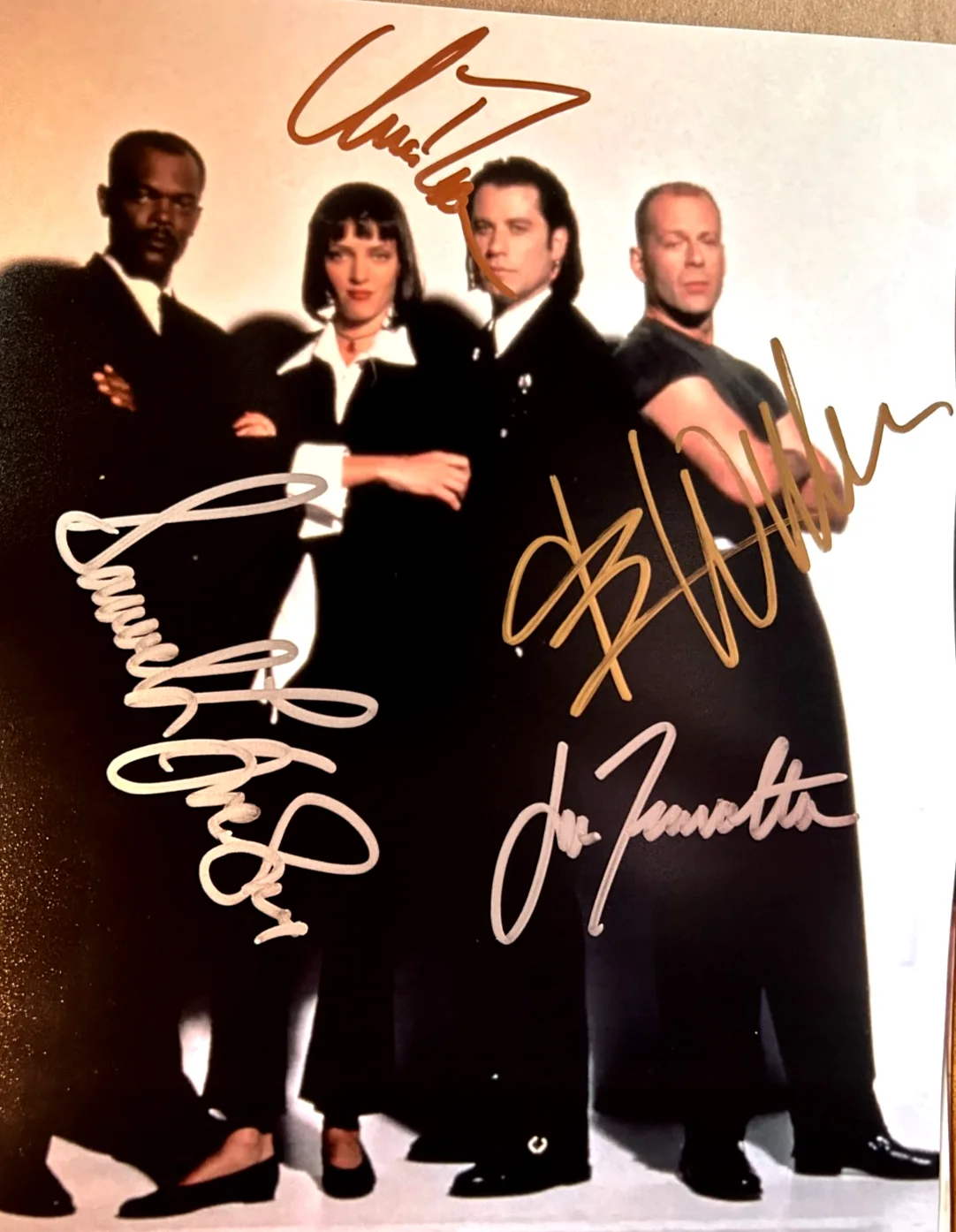 Bruce Willis, Samuel L. Jackson, John Travolta, Uma Thurman — PULP FICTION Cast Signed 8x10" Photo Authentic Original GENUINE Autographs w/COA, изображение 3