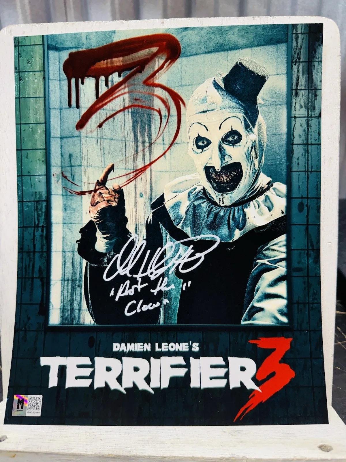 David Howard Thornton — DAVID HOWARD THORNTON Signed Art the Clown 8x10 Photo TERRIFIER 3 MAS COA