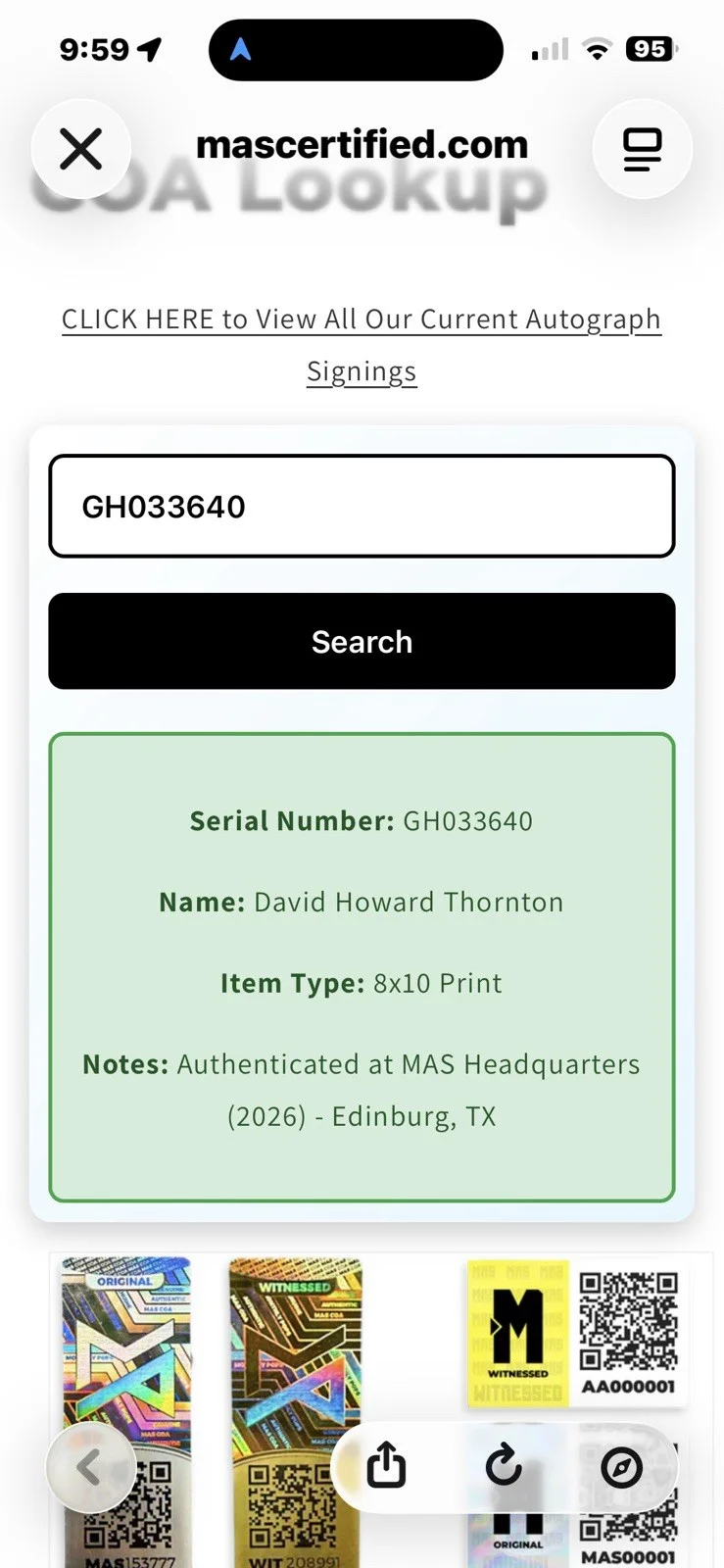 David Howard Thornton — DAVID HOWARD THORNTON Signed Art the Clown 8x10 Photo TERRIFIER 3 MAS COA, изображение 4
