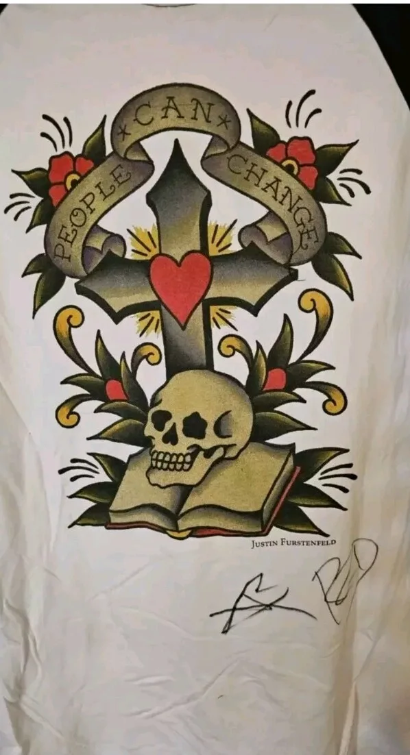 SIGNED Blue October Tour Shirt 2017 Justin Furstenfeld Ryan Delahoussaye L RARE, изображение 5