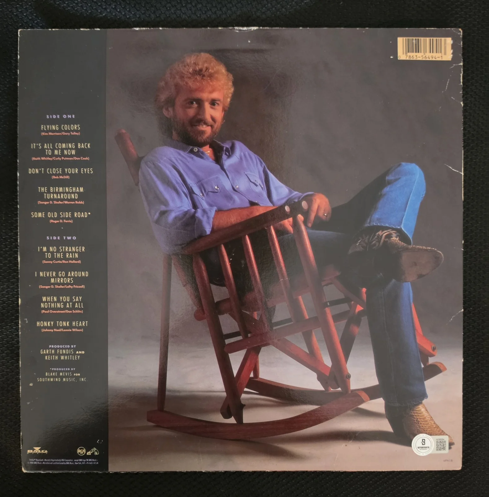 Keith Whitley Don’t Close Your Eyes 1988 LP SIGNED Beckett LOA AE95094 RARE, изображение 5