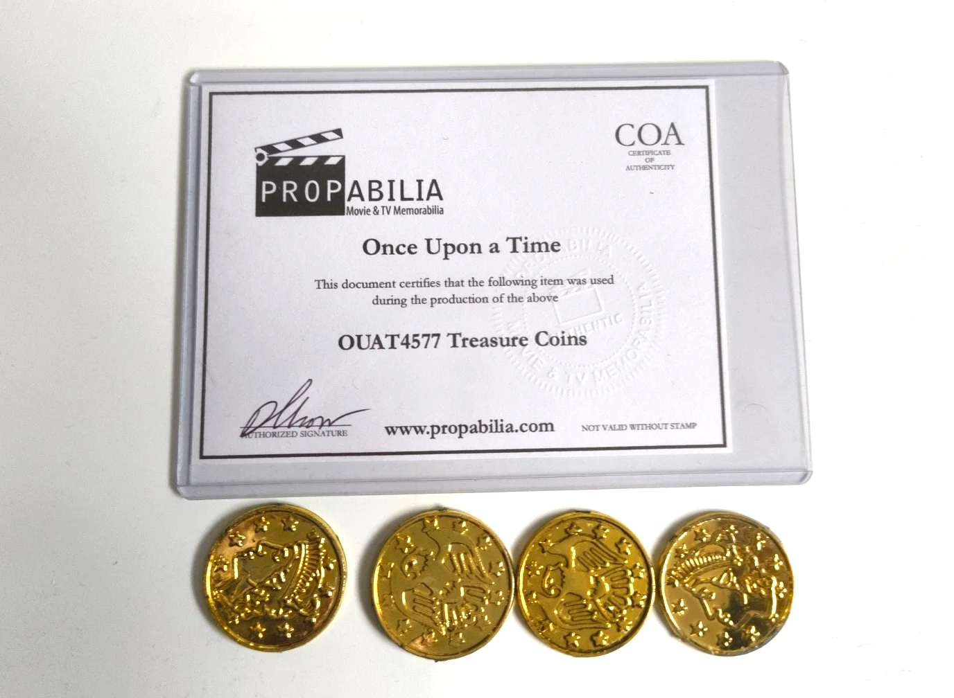Once Upon A Time Props - Treasure Coins COA, image 2