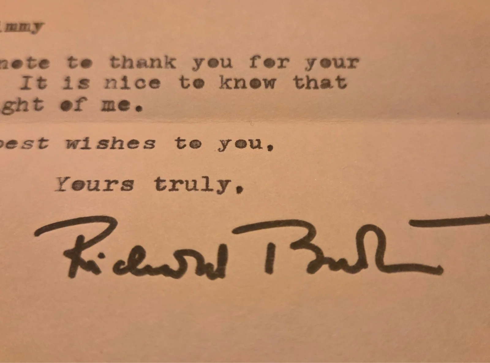 Richard Burton — Richard Burton Signed June 1974 Personal Stationary Card Note Autographed RARE, image 4