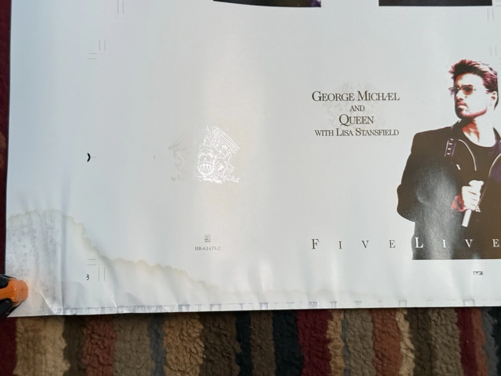 George Michael Queen Five Live Signed Poster Proof Sheet 2 Autographs Rare 26x20, image 5