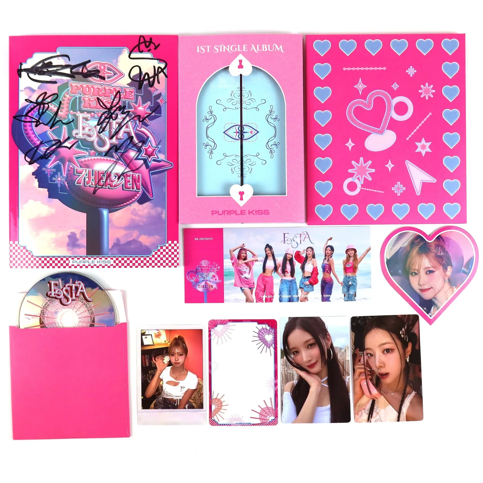 Purple Kiss - Festa 1st Single Album Signed Autographed Promo CD 2023, изображение 2