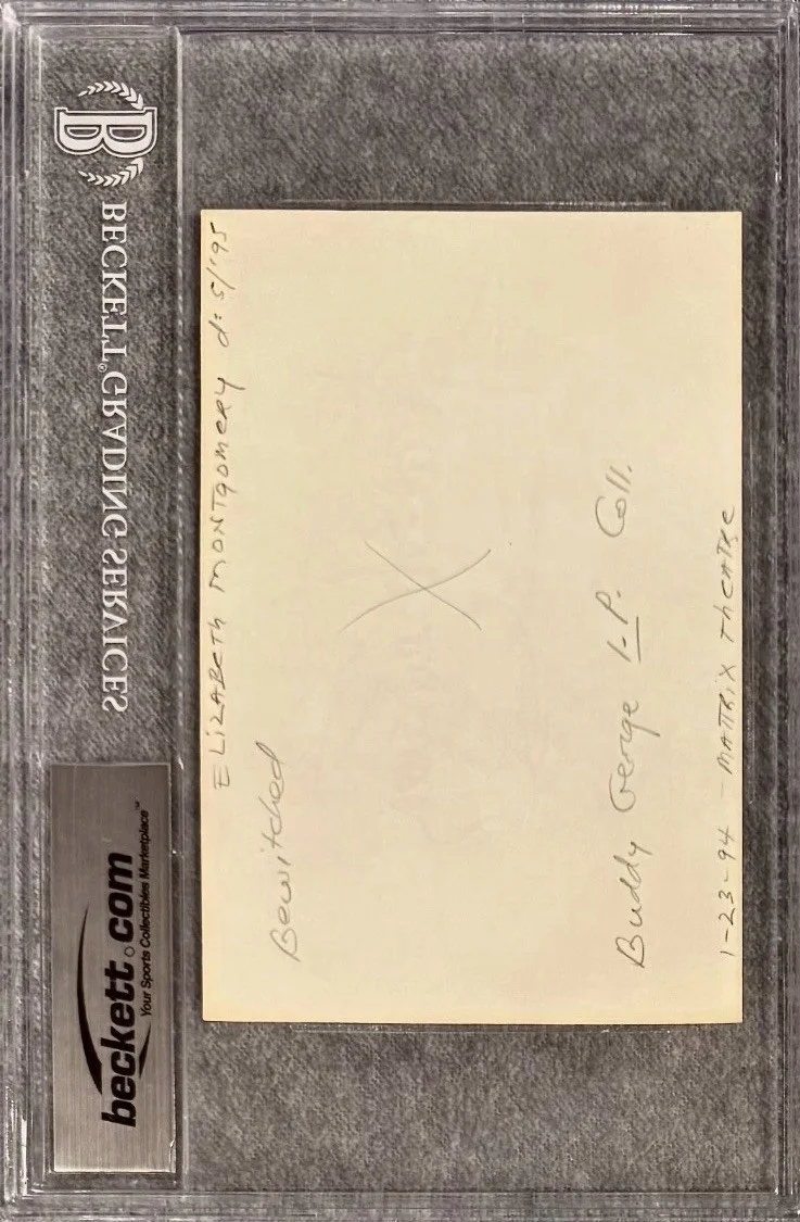 Elizabeth Montgomery — ELIZABETH MONTGOMERY Signed Autograph 4x6 INDEX CARD Beckett COA, image 4
