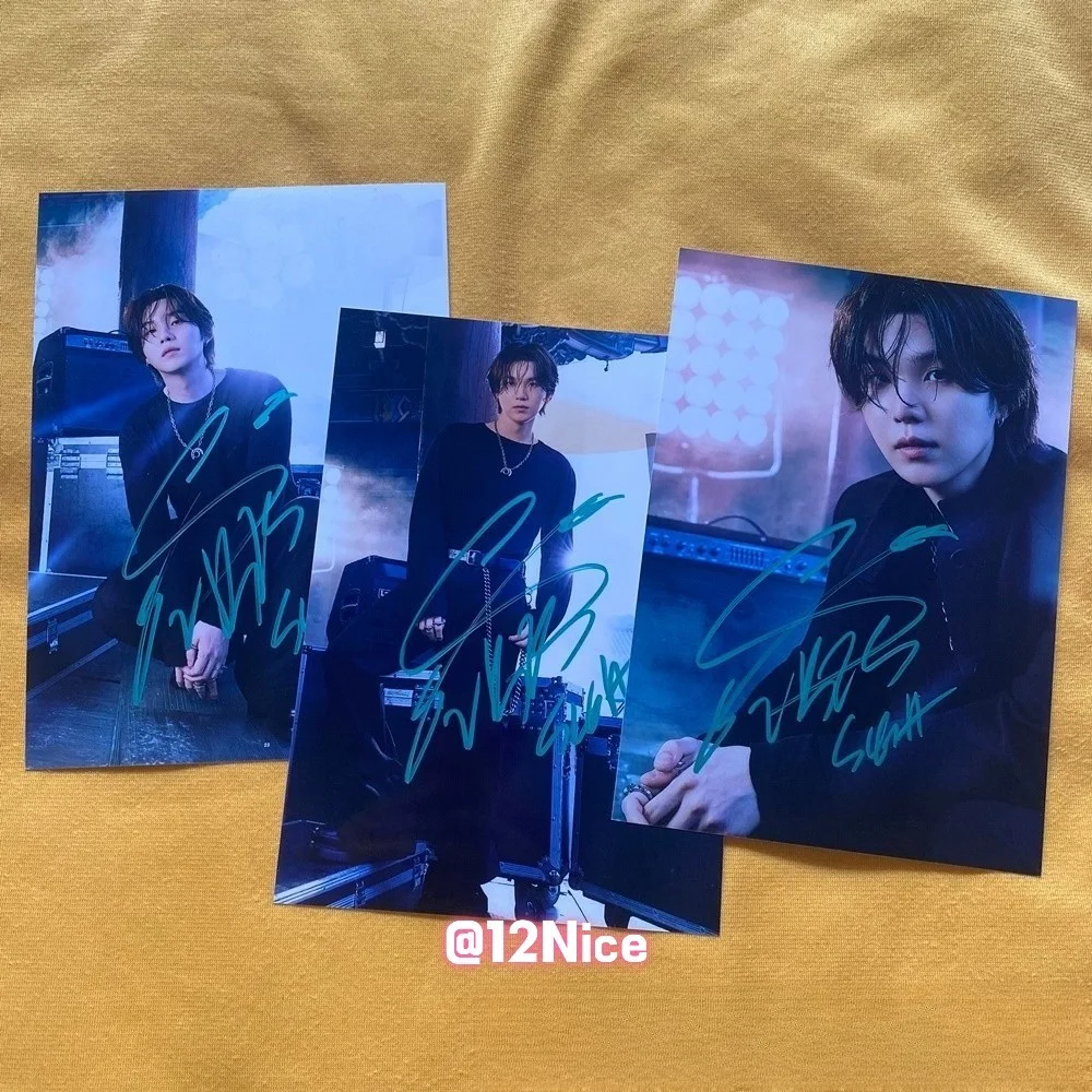 BTS SUGA AUTOGRAPHED SIGNED PHOTO K-POP GIFTS COLLECTION 4*6 2026, изображение 2
