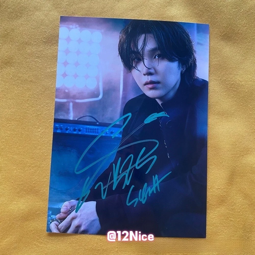 BTS SUGA AUTOGRAPHED SIGNED PHOTO K-POP GIFTS COLLECTION 4*6 2026, изображение 3