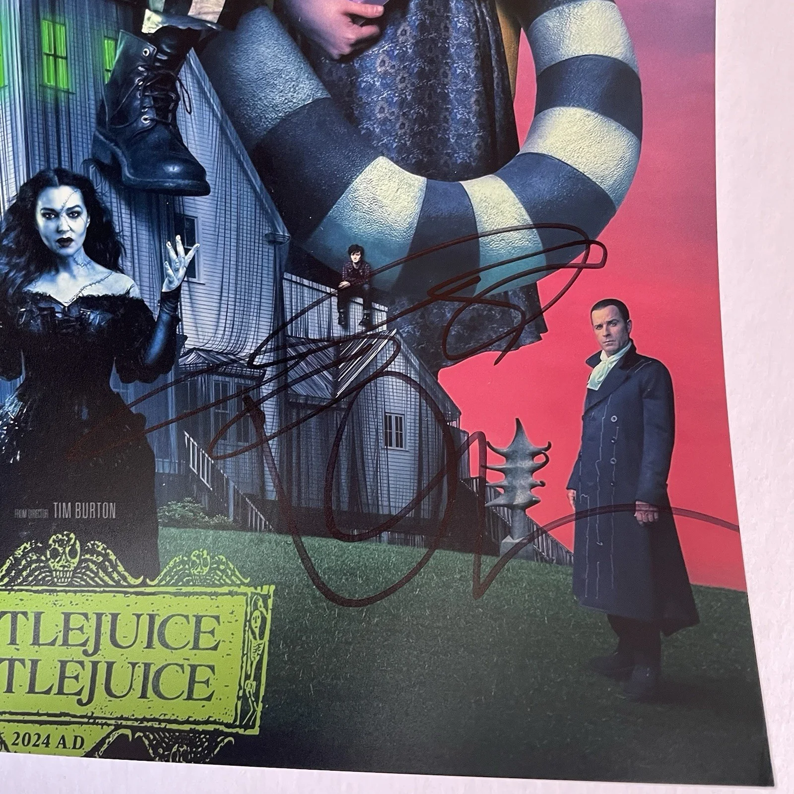 Jenna Ortega, Tim Burton, Monica Bellucci, More — Beetlejuice Jenna Ortega Cast Signed 11x14 Original Authentic Autographs SWAU, image 4