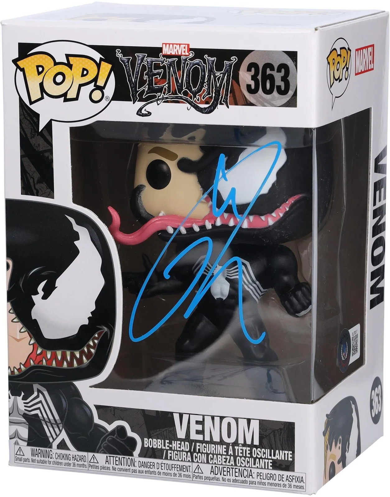 Tom Hardy — Tom Hardy Venom Autographed #363 Funko Pop! Signed in Blue Paint - BAS