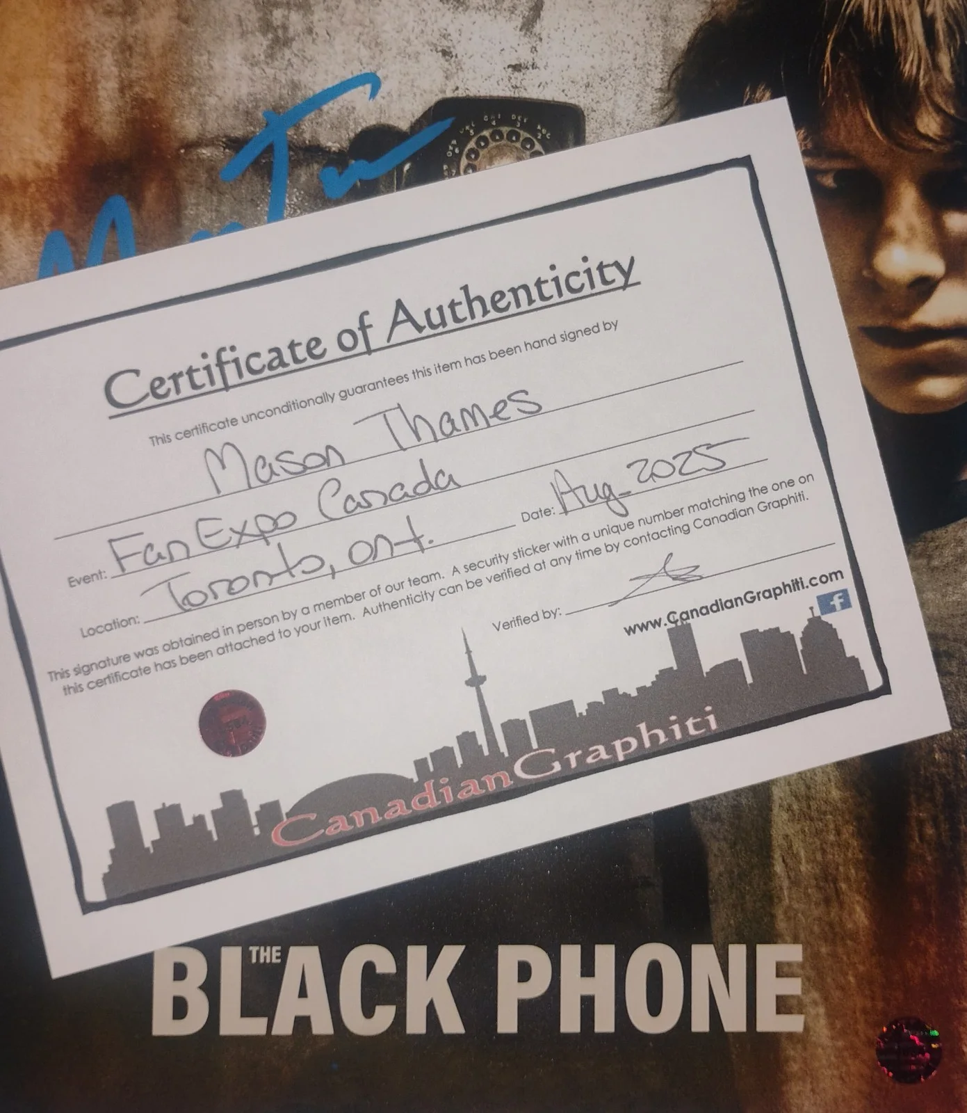 Mason Thames Hand Signed 8x10 Photo OPix COA The Black Phone NO US TARIFFS, изображение 5